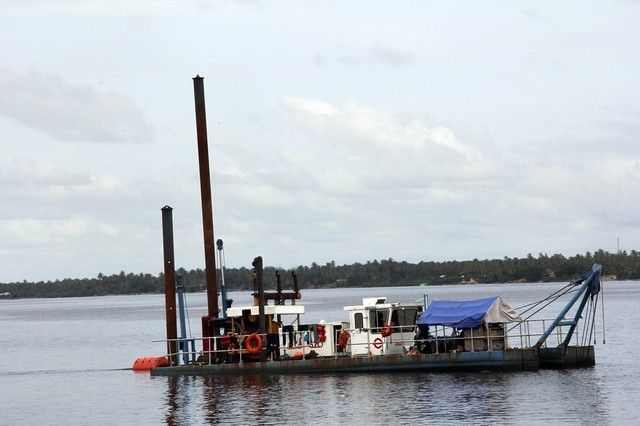 Dredger at work