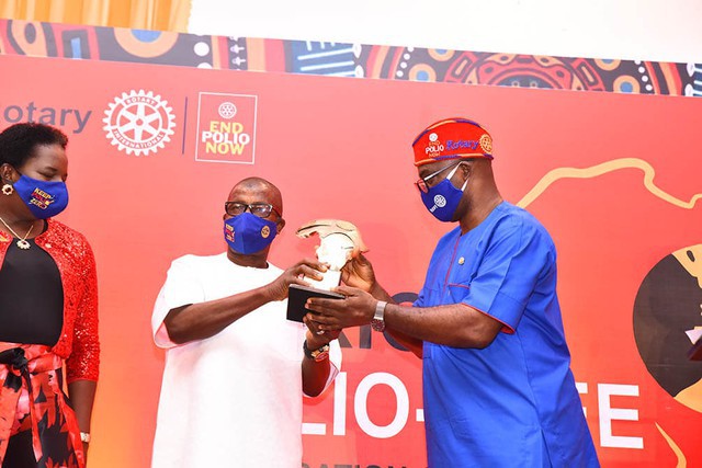 Rotary Awards Sir Offor at Africa Polio Free Certification Celebration